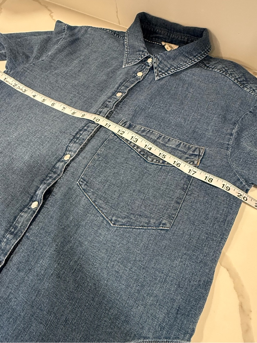 Anthropologie Pilcro Denim Long-Sleeve Buttondown Dress Size Small Blue Midi - Picture 10 of 12